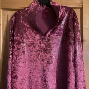 Cowgirl tuff raspberry velvet Quarter-Zip Women's Top